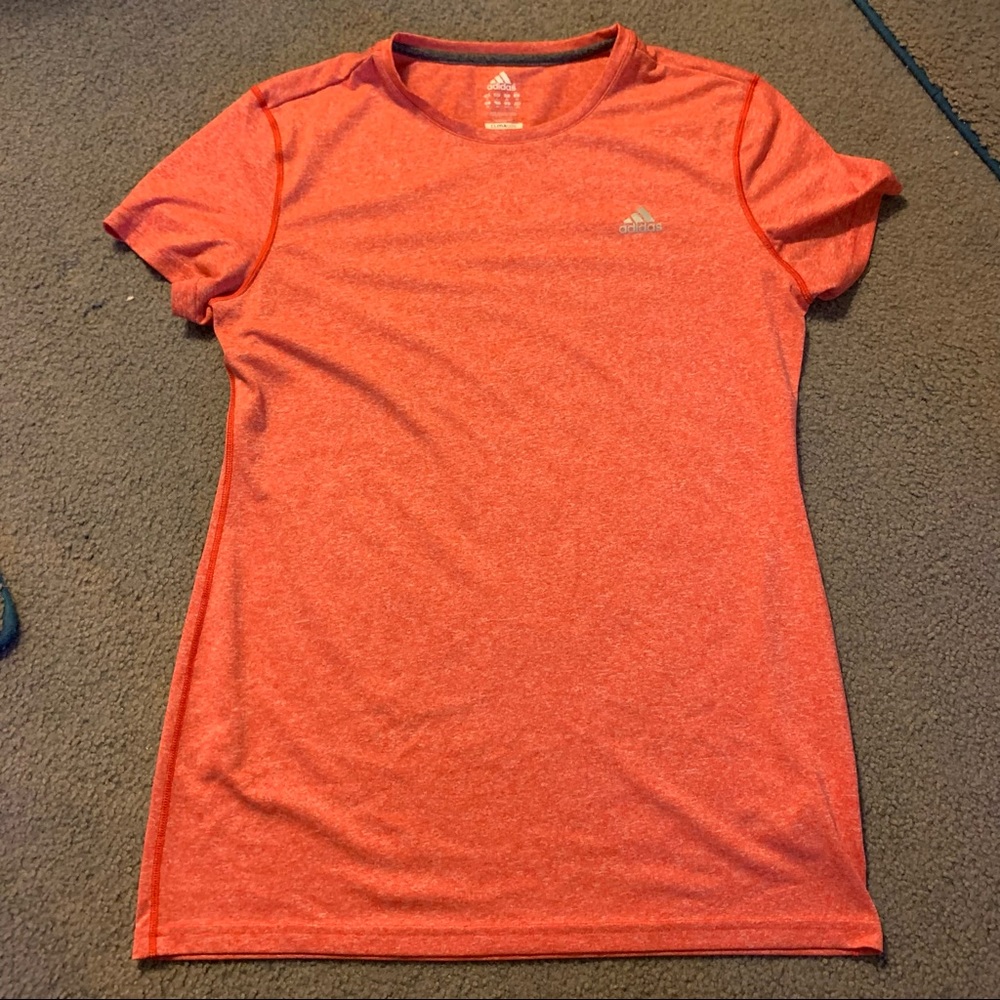 adidas red Climalite tee